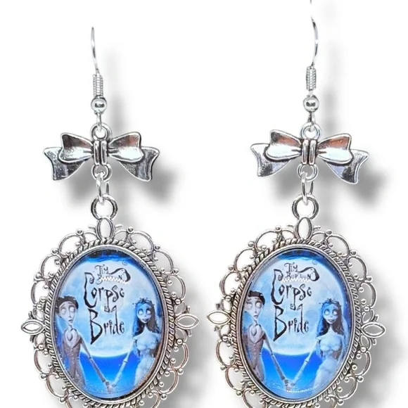 Corpse Bride Tim Burton’s Inspired Character Pendant 2 pairs Set of Earrings - Picture 6 of 7